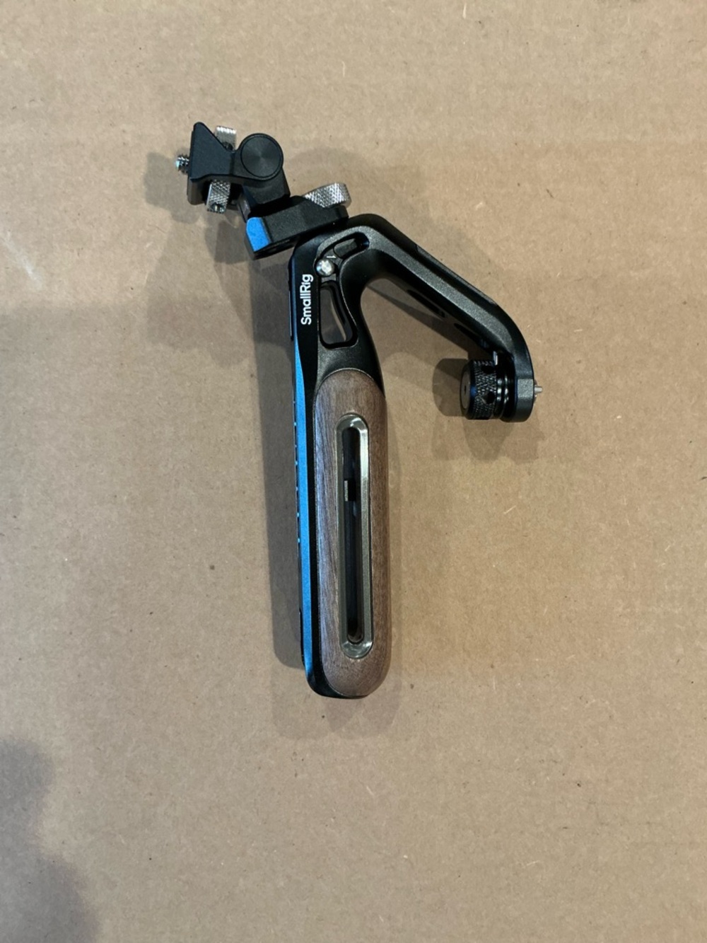 Black and Brown Camera Handgrip with Wood Accent